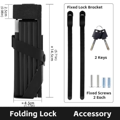 Comprar Candado plegable «MINI» - 18 x 6 x 700mm, con llave y fijacion