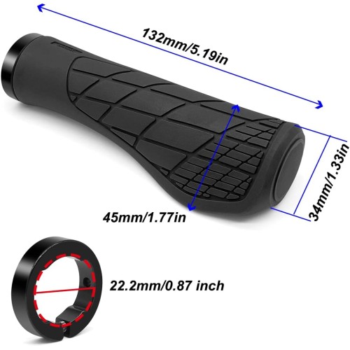 Comprar Punos «Goma suave» grandes, con abrazadera, 132mm, negro