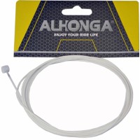 Cable freno trasero «ALHONGA» acero inoxidable + teflon, 180cm, blanco