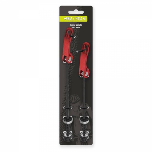 Comprar Kit de cierres rapidos Krayton ruedas delant. (M5 145 mm.) y tras. (M5 175 mm.), rojo