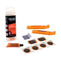 Kit reparacion pinchazos VELOX Trek/MTB (parches+desmontables+rallador+tubo5ml)