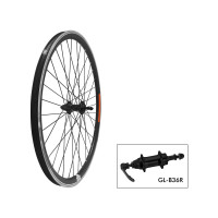 Rueda trasera 26'' Krayton - 36H negro - B36R 9x135 V-Brake alum. negro rosca