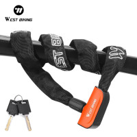 Candado cadena WEST BIKING, con llave, naranja