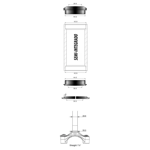 Comprar Direccion Gineyea semi-integr. steel - 1-1/8' - 28,6x44x30 H10