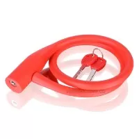 Candado cable espiral 12 х 800mm «Silicona» con llave, rojo